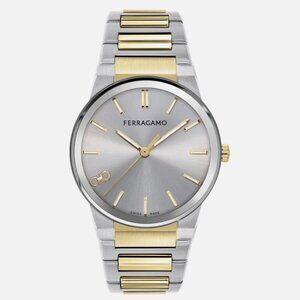 Ferragamo 41mm Mens Two Tone Watch New